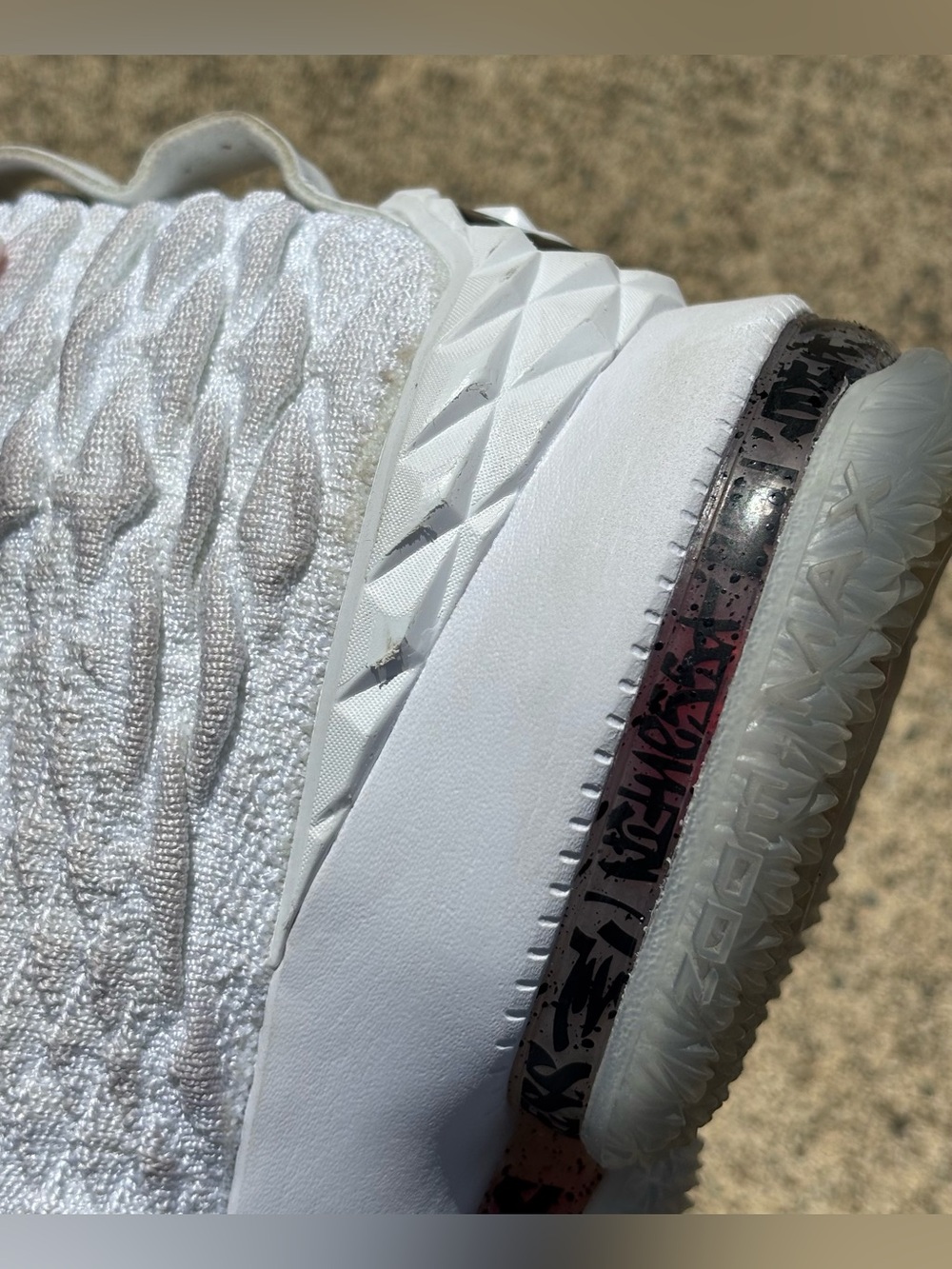 Nike LeBron 15 Graffiti GS 6Y White Black Basketball Sneakers - Picture 12 of 15